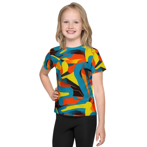Fragmented Rhapsody on a Kids Crew Neck T-Shirt