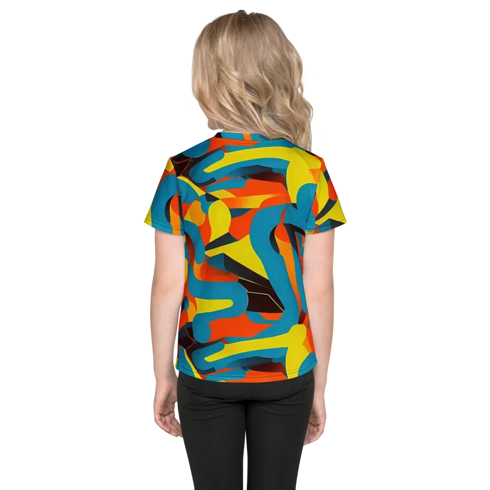 Fragmented Rhapsody on Kids Crew Neck T-Shirt — Back