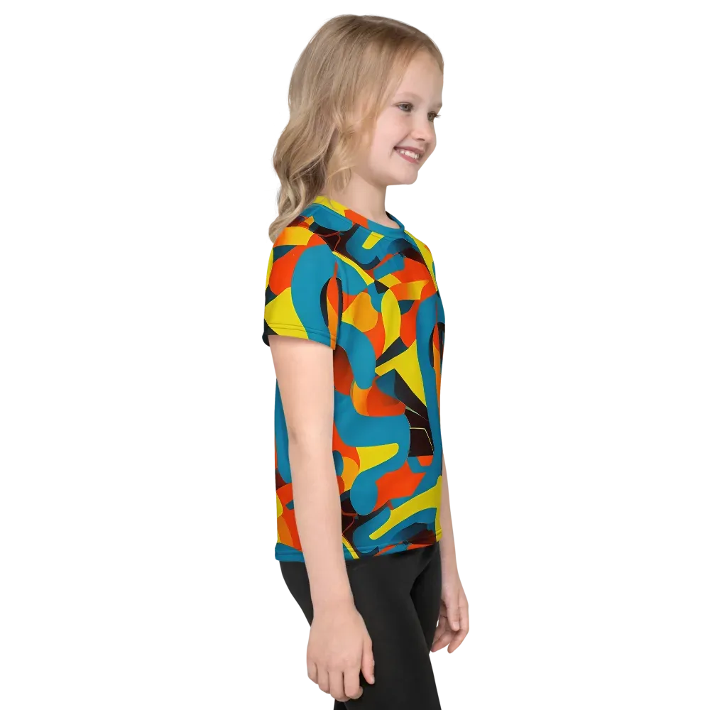 Fragmented Rhapsody on Kids Crew Neck T-Shirt — Right