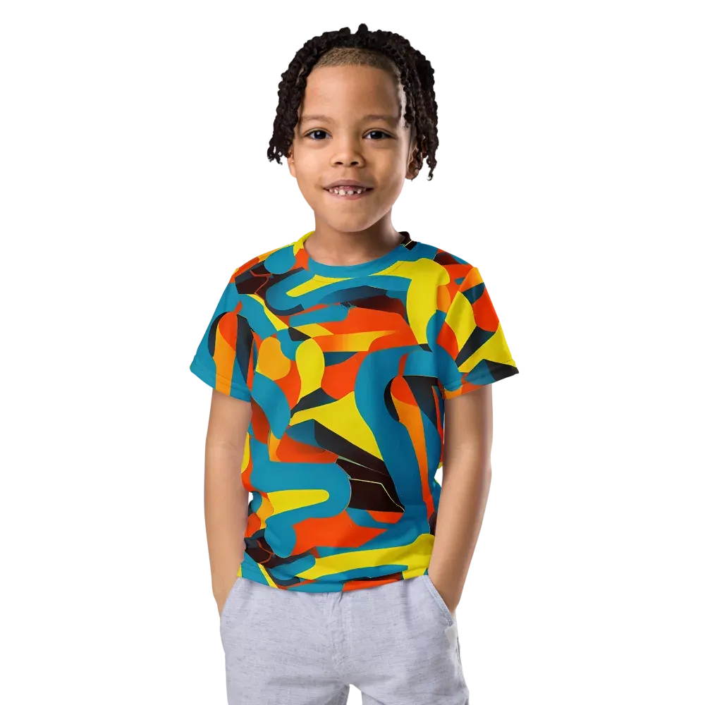 Fragmented Rhapsody on Kids Crew Neck T-Shirt — Front