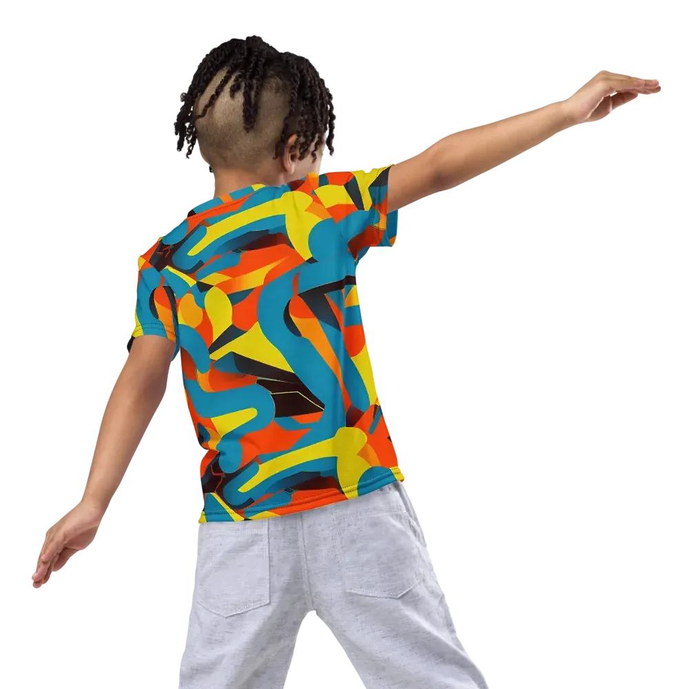 Fragmented Rhapsody on Kids Crew Neck T-Shirt — Back
