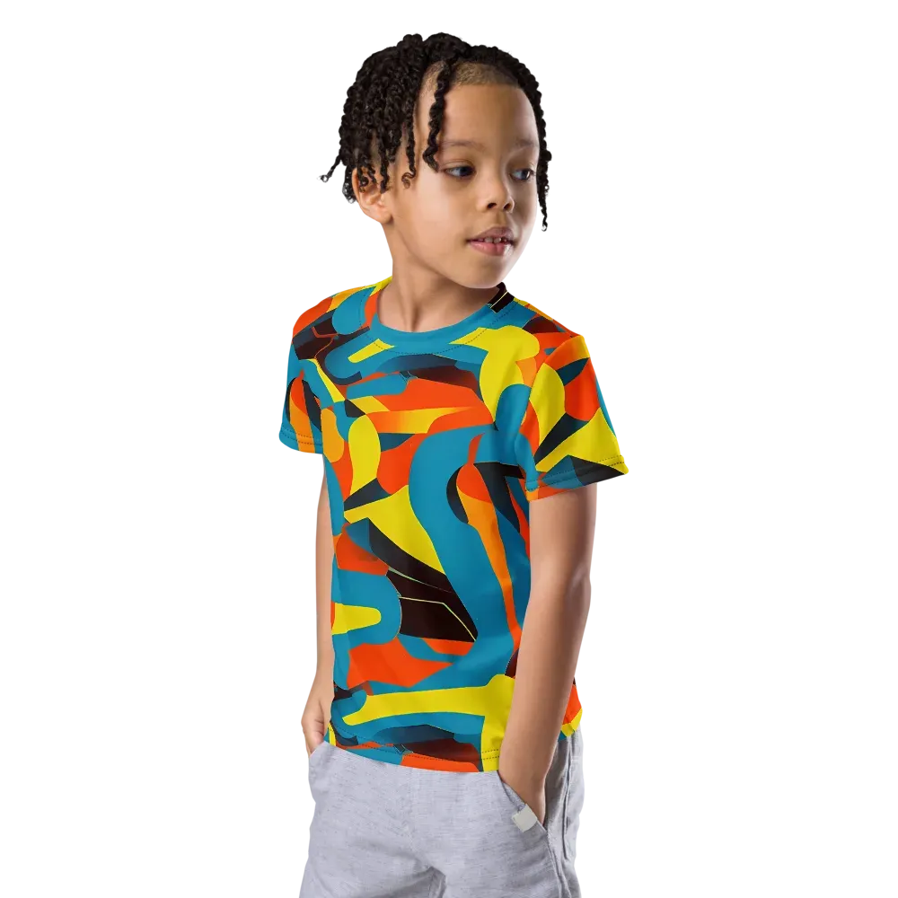Fragmented Rhapsody on Kids Crew Neck T-Shirt — Left Front