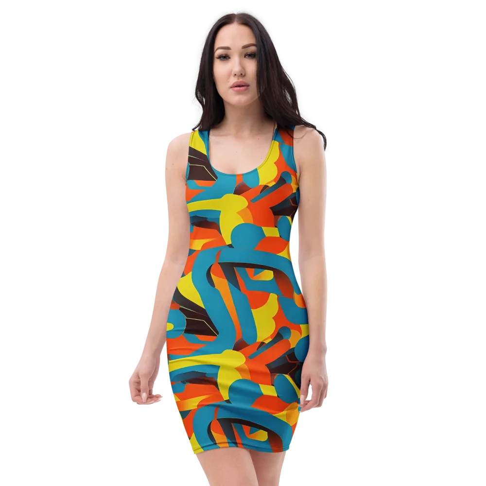 Fragmented Rhapsody on Bodycon Dress — Front
