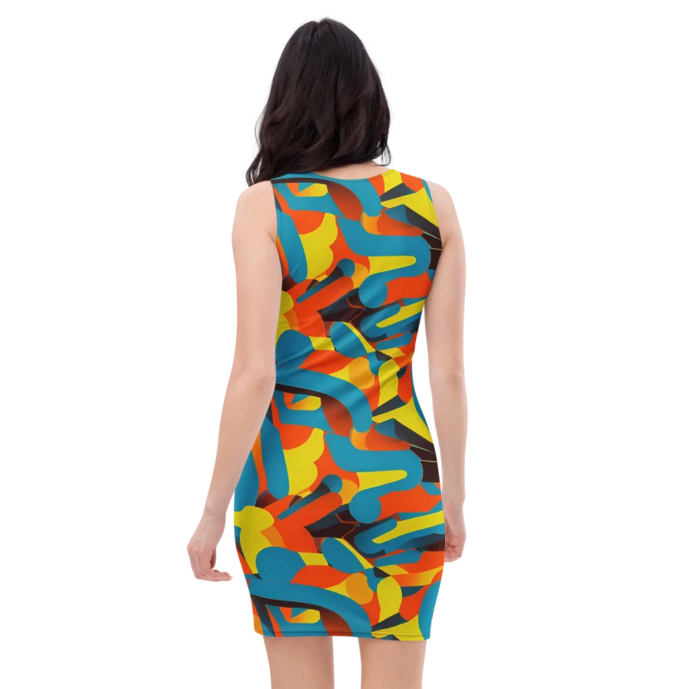 Fragmented Rhapsody on Bodycon Dress — Back