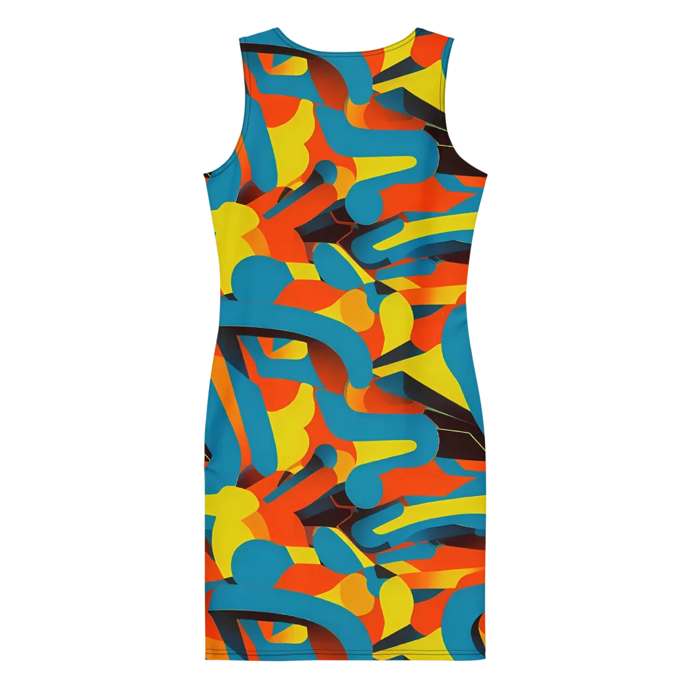 Fragmented Rhapsody on Bodycon Dress — Back