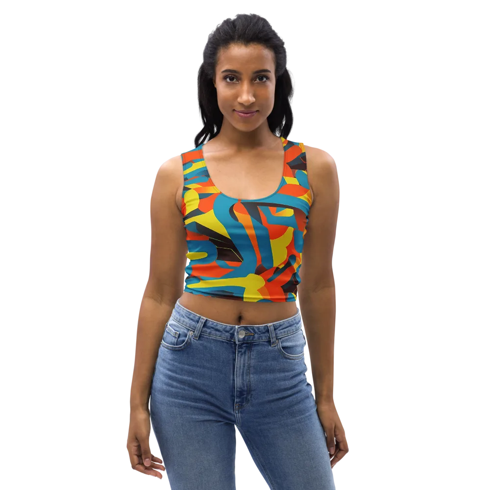 Fragmented Rhapsody on Crop Top — Front