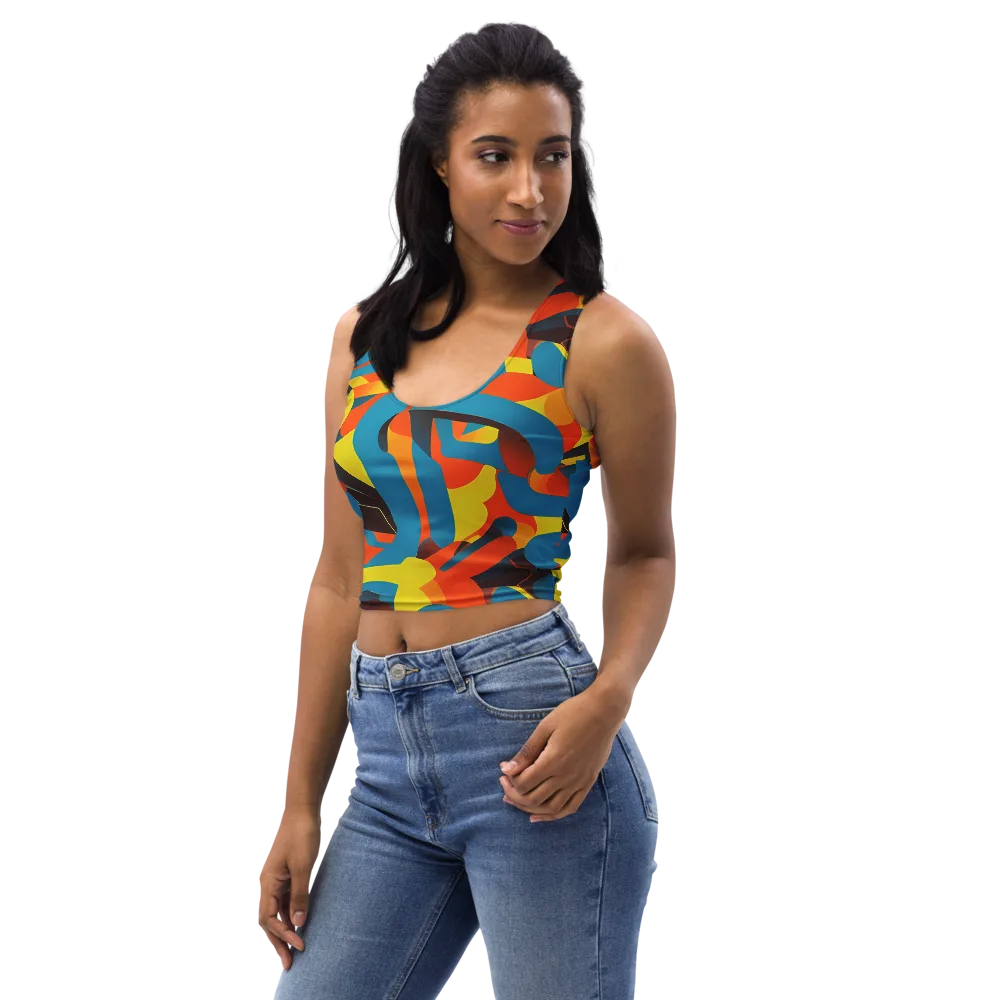 Fragmented Rhapsody on Crop Top — Left Front