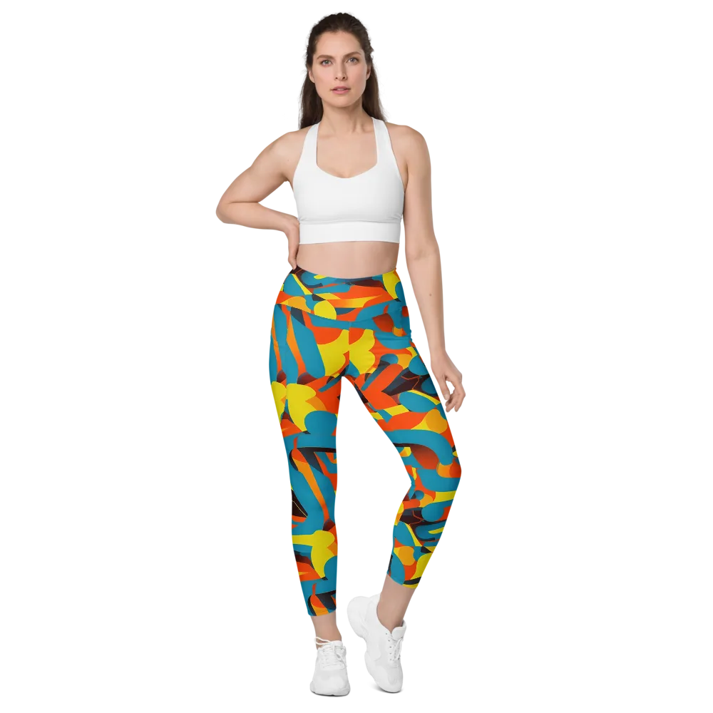 Fragmented Rhapsody on Leggings with Pockets — Front
