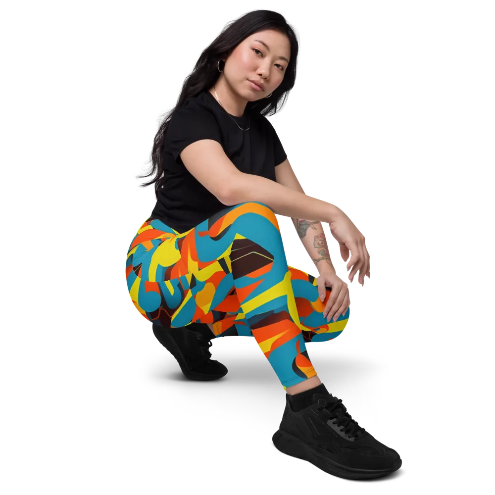 Fragmented Rhapsody on Leggings with Pockets — Right Front