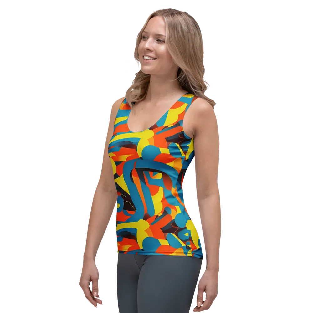 Fragmented Rhapsody on Women's Tank Top — Left Front