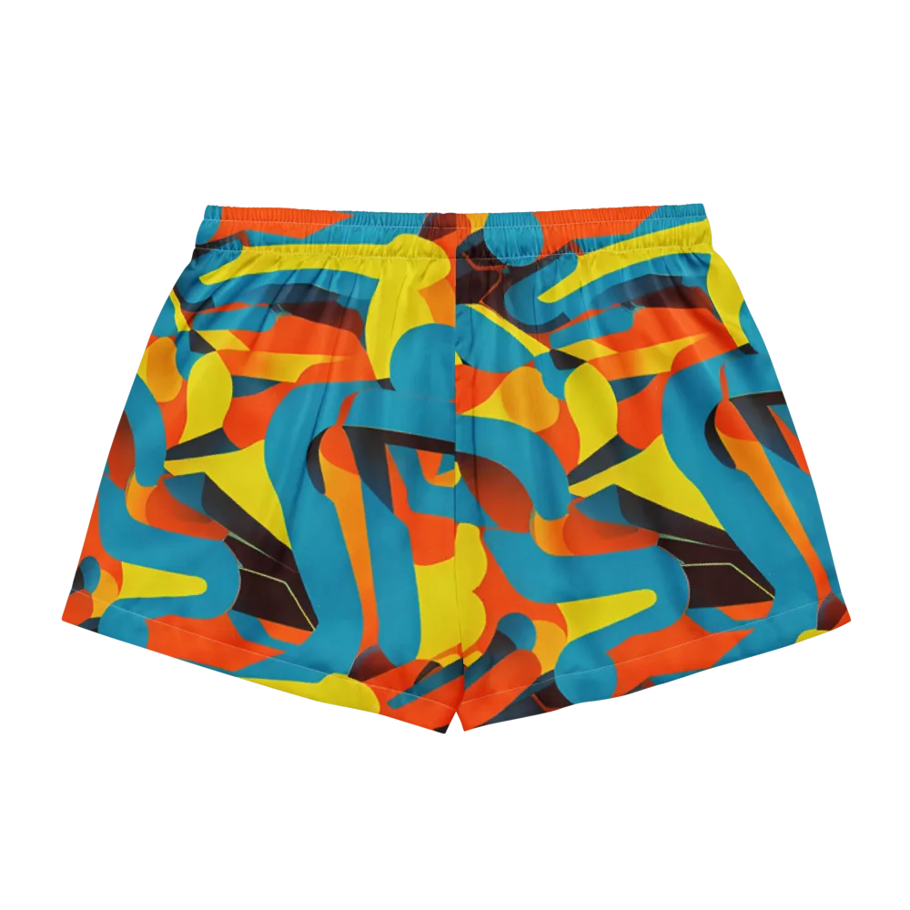 Fragmented Rhapsody on Women's Pajama Shorts — Back