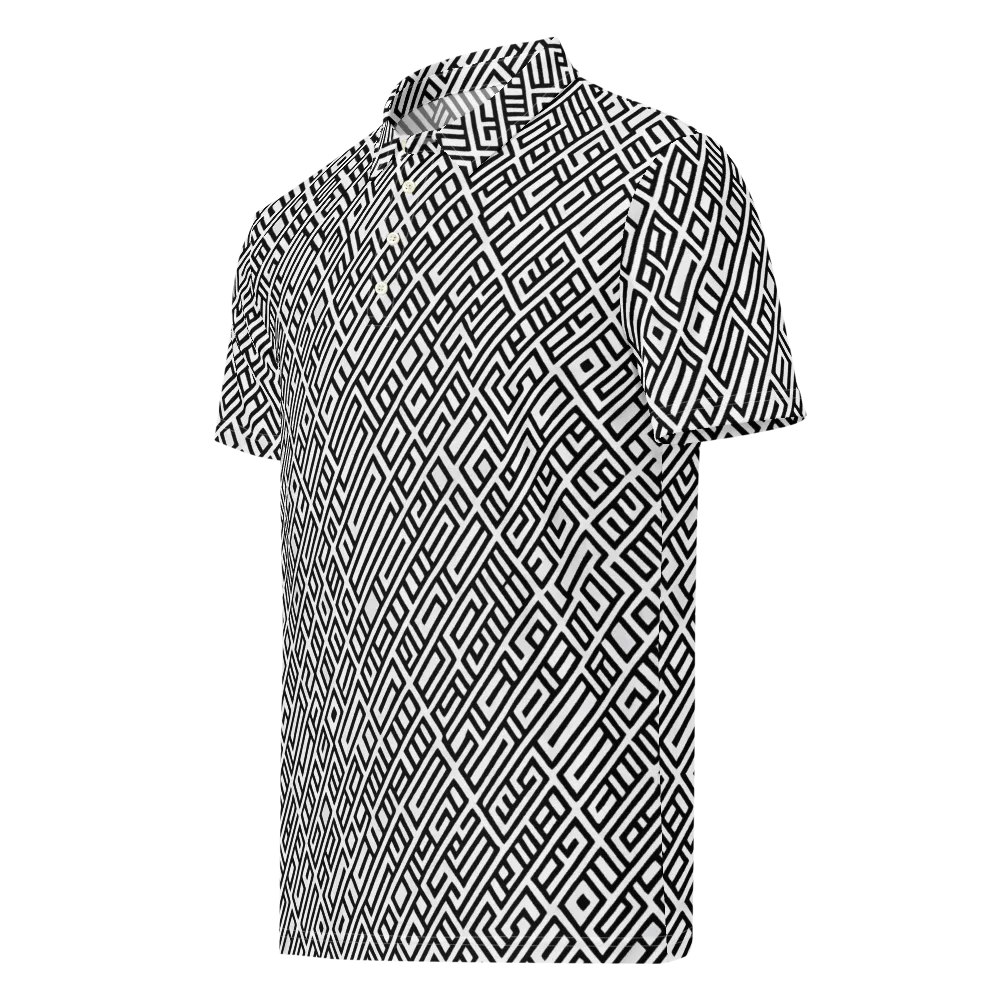 Fashionable, Psychedelic Deep Space, Howard Butterworth, Francois Bocion on Men's Slim Fit Polo Shirt — Left Front