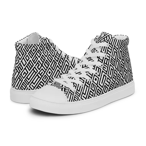 Fashionable, Psychedelic Deep Space, Howard Butterworth, Francois Bocion on a Men's High Top Canvas Shoes