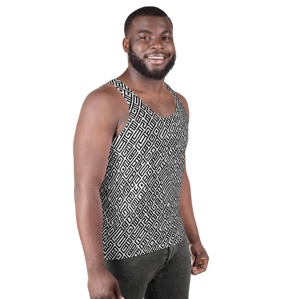 Fashionable, Psychedelic Deep Space, Howard Butterworth, Francois Bocion on Men's Tank Top — Right Front