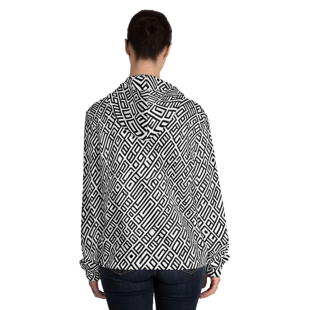 Fashionable, Psychedelic Deep Space, Howard Butterworth, Francois Bocion on Women's Full-Zip Hoodie — Back On Person