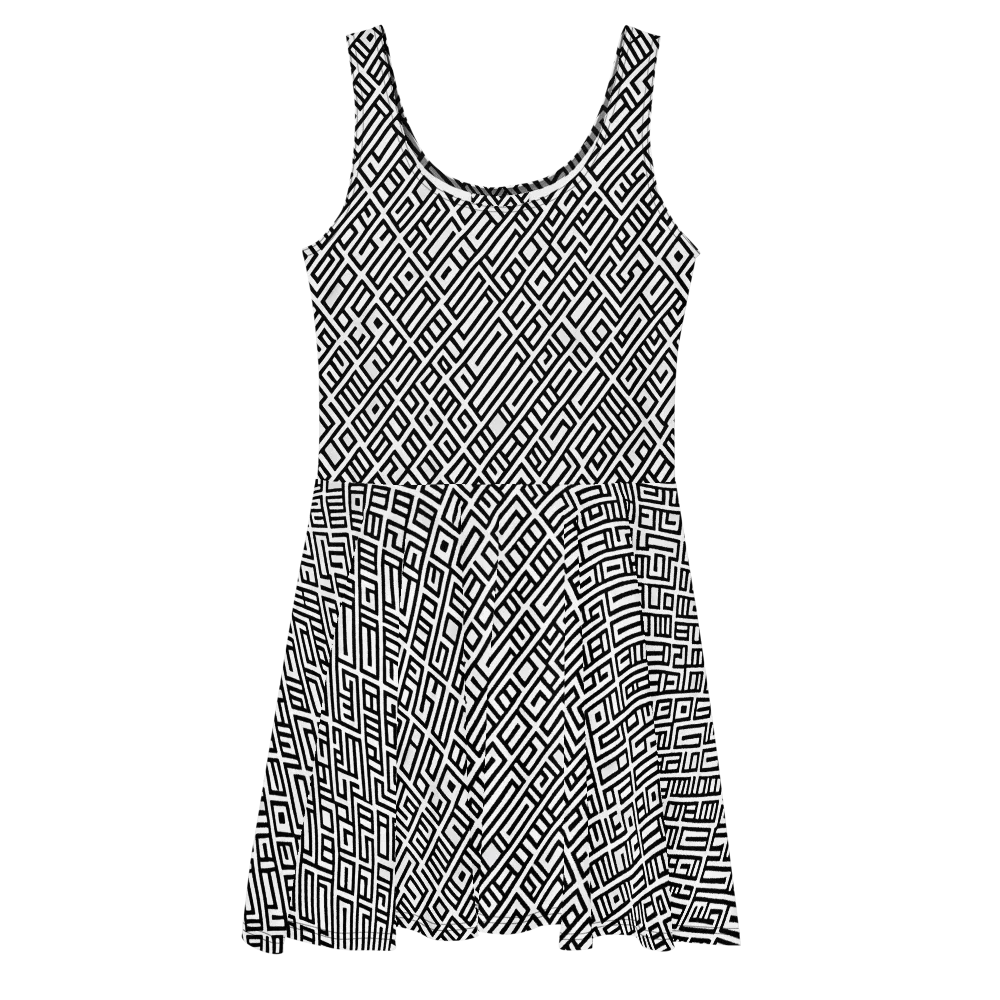 Fashionable, Psychedelic Deep Space, Howard Butterworth, Francois Bocion on Skater Dress — Front