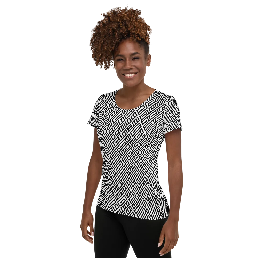 Fashionable, Psychedelic Deep Space, Howard Butterworth, Francois Bocion on Women's Athletic T-Shirt — Left