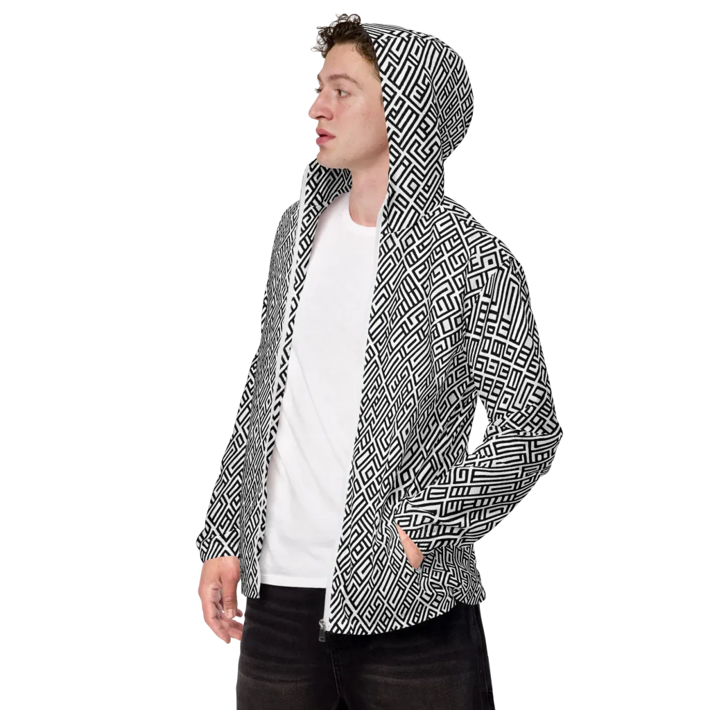 Fashionable, Psychedelic Deep Space, Howard Butterworth, Francois Bocion on Men's Windbreaker — Left Front
