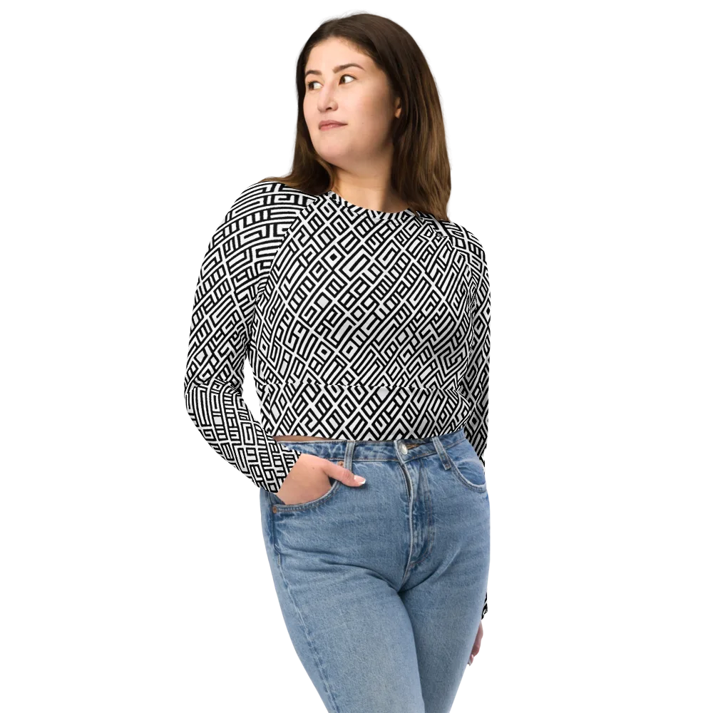 Fashionable, Psychedelic Deep Space, Howard Butterworth, Francois Bocion on Long Sleeve Crop Top — Front