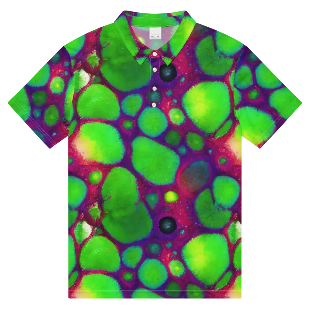 Elegant, Artstation, Matte Painting on Men's Slim Fit Polo Shirt — Front