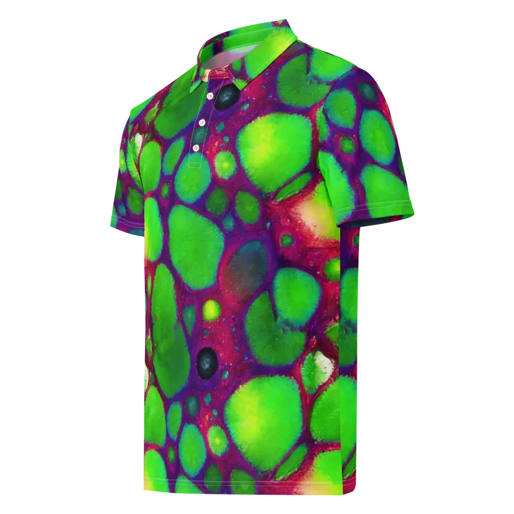 Elegant, Artstation, Matte Painting on Men's Slim Fit Polo Shirt — Left Front