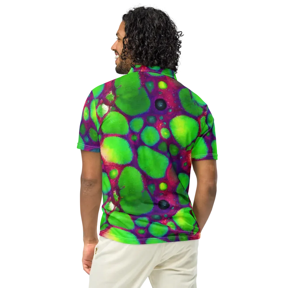 Elegant, Artstation, Matte Painting on Men's Slim Fit Polo Shirt — Back