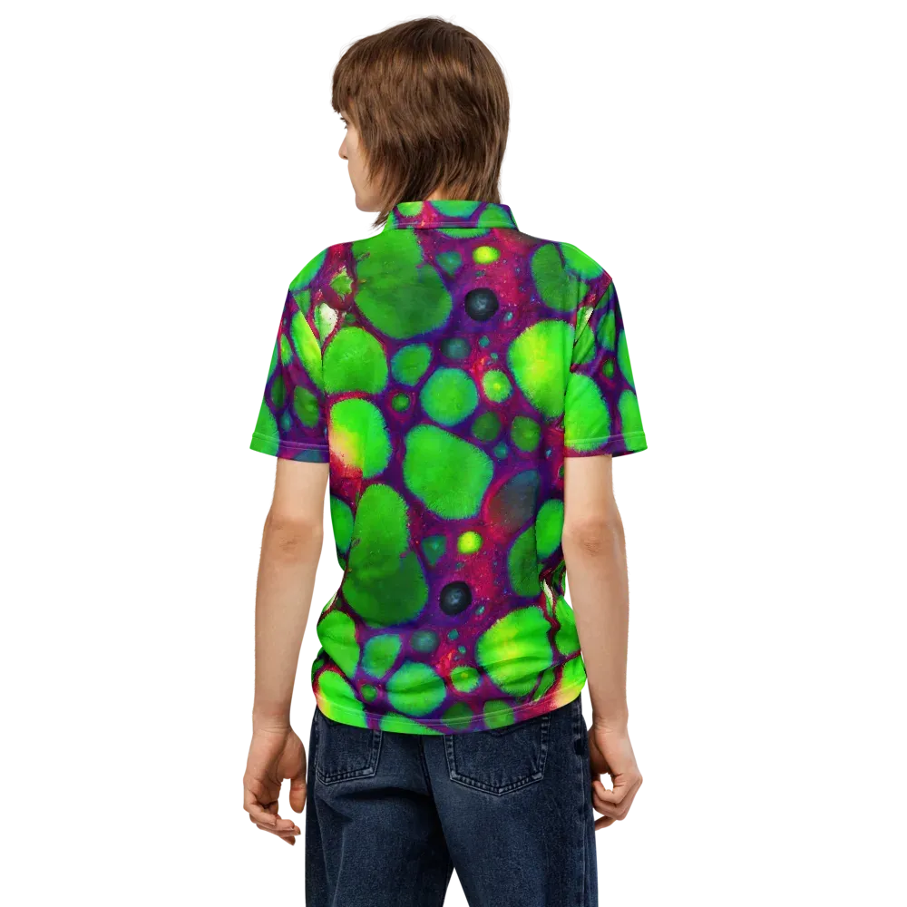 Elegant, Artstation, Matte Painting on Men's Slim Fit Polo Shirt — Back