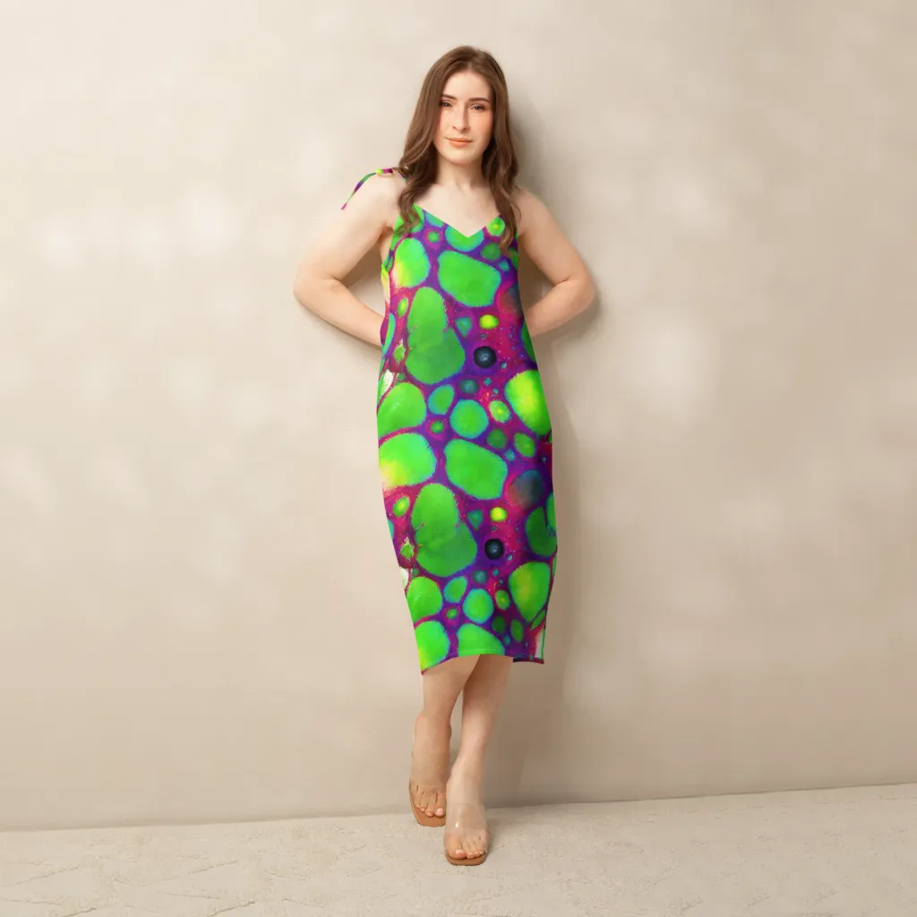 Elegant, Artstation, Matte Painting on Slip Dress — Front