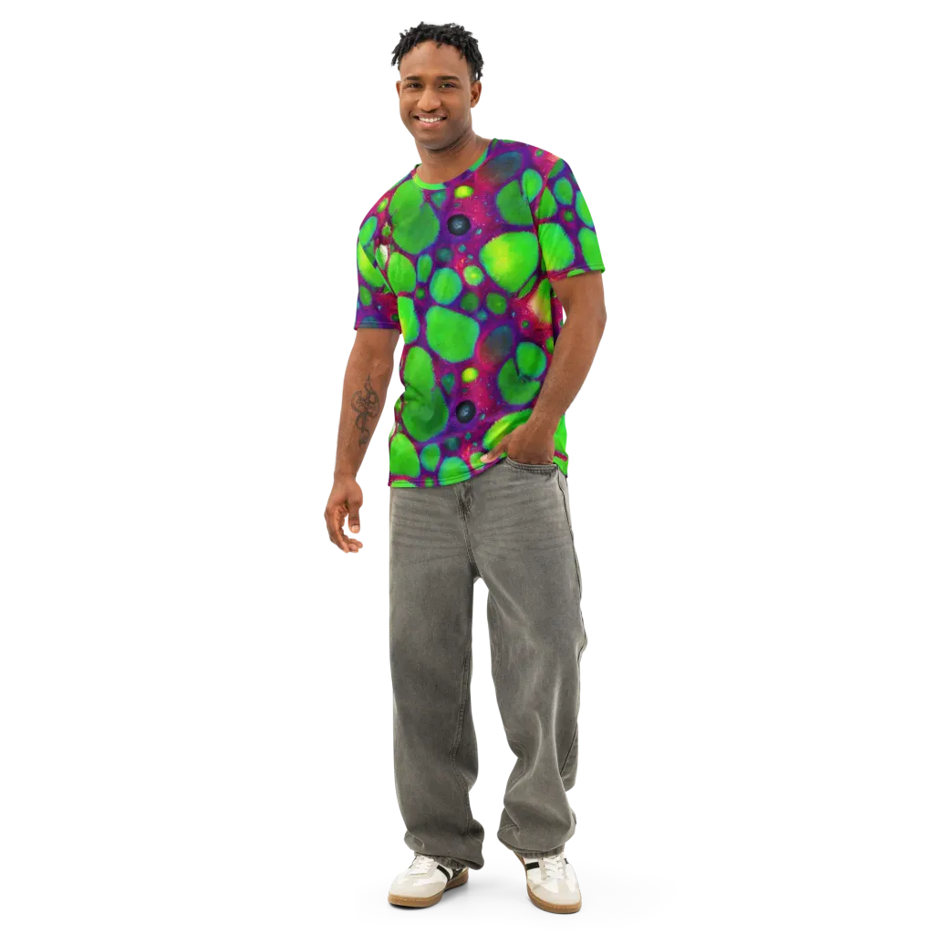 Elegant, Artstation, Matte Painting on Men's Cotton Crew Neck T-Shirt — Front