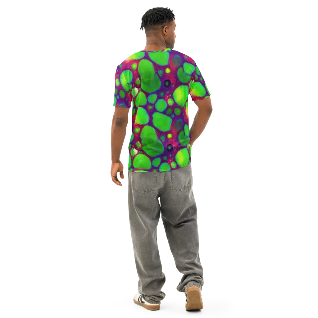 Elegant, Artstation, Matte Painting on Men's Cotton Crew Neck T-Shirt — Back
