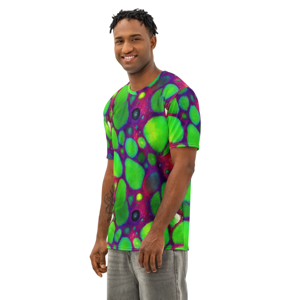 Elegant, Artstation, Matte Painting on Men's Cotton Crew Neck T-Shirt — Left Front