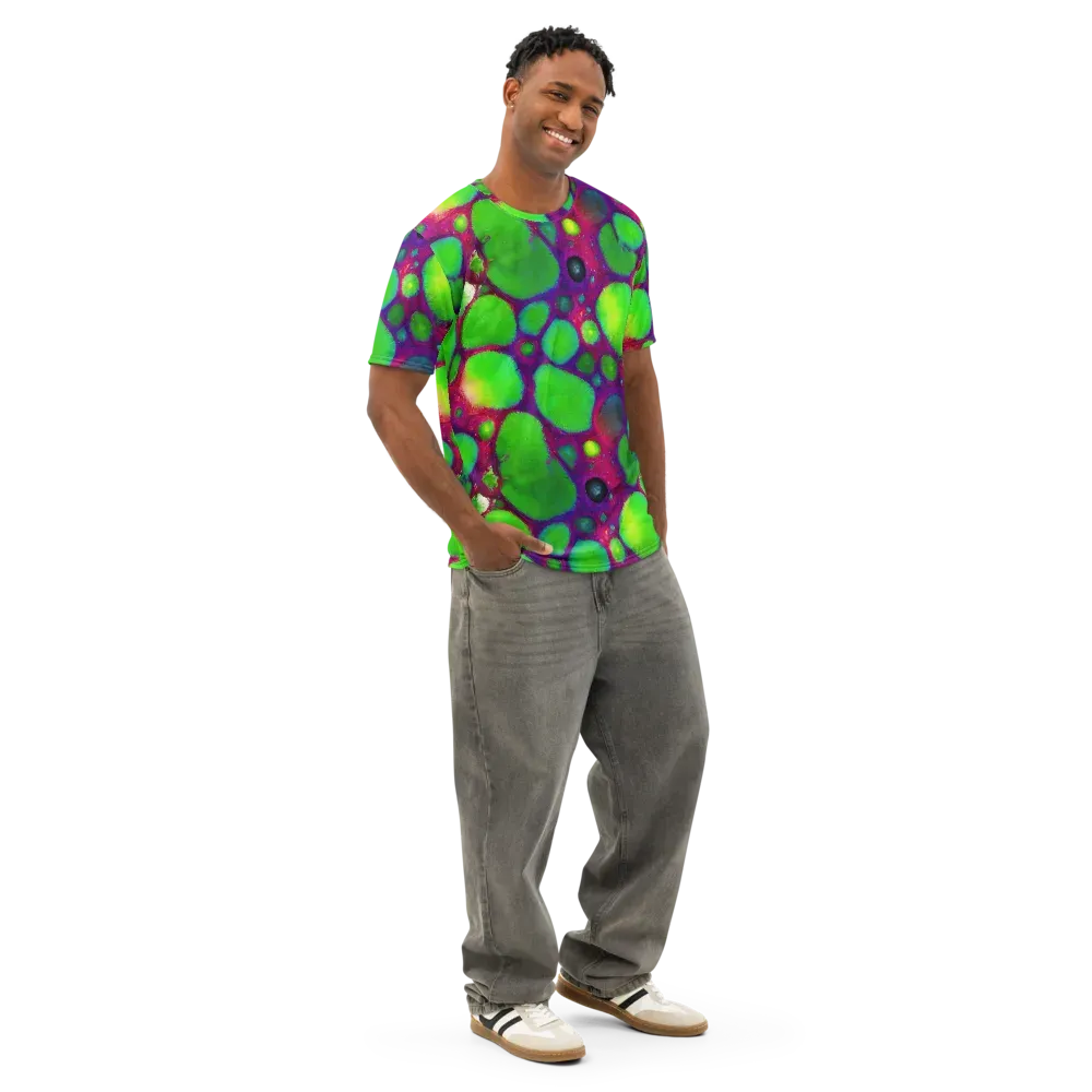 Elegant, Artstation, Matte Painting on Men's Cotton Crew Neck T-Shirt — Right Front
