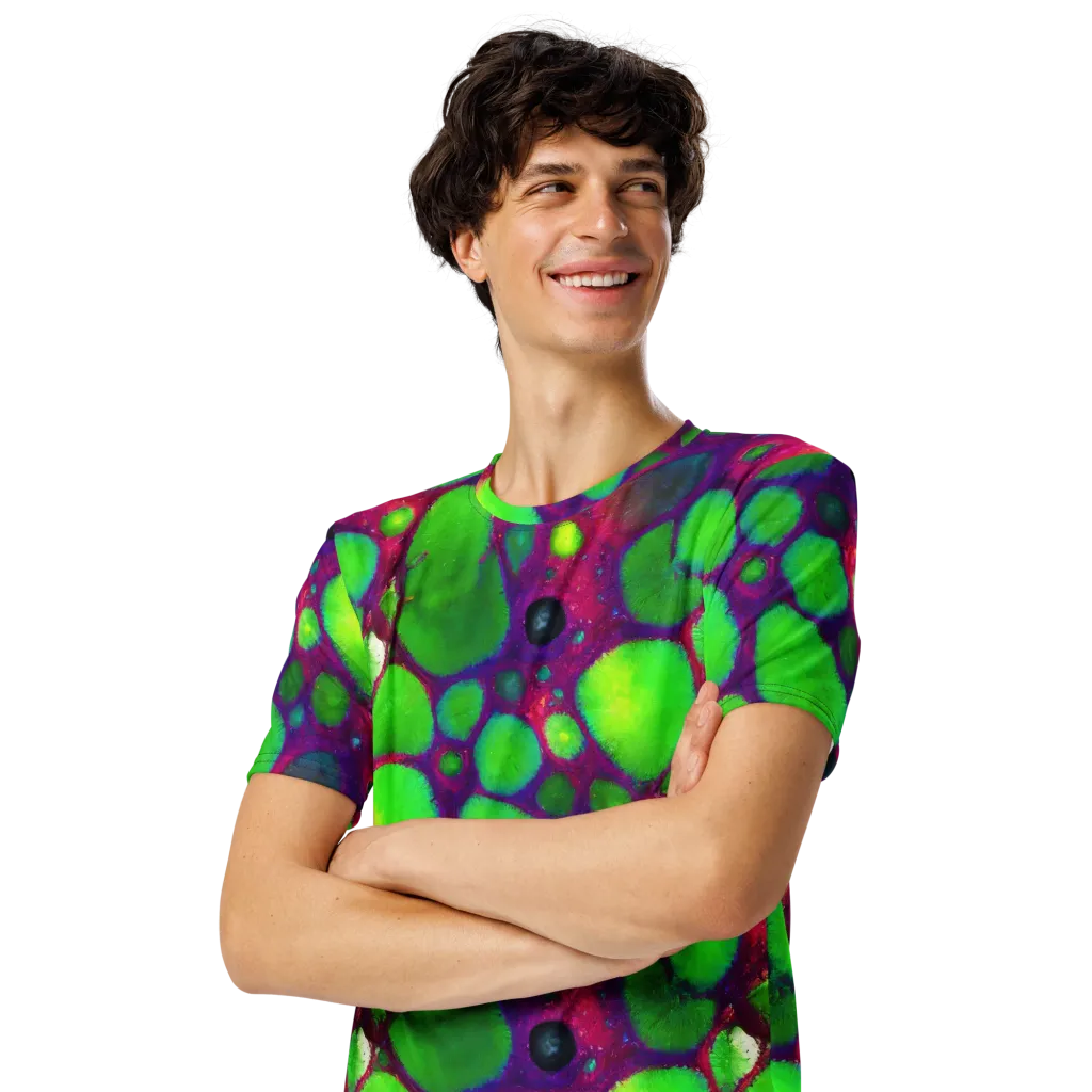 Elegant, Artstation, Matte Painting on Men's Crew Neck T-Shirt — Left Front