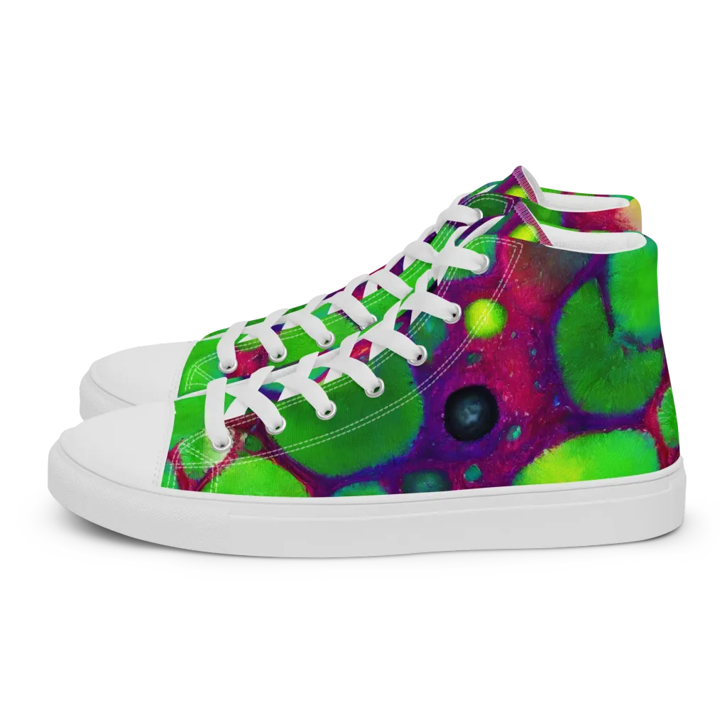Elegant, Artstation, Matte Painting on Men's High Top Canvas Shoes — Left