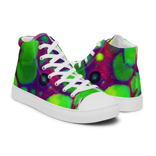 Elegant, Artstation, Matte Painting on a Men's High Top Canvas Shoes