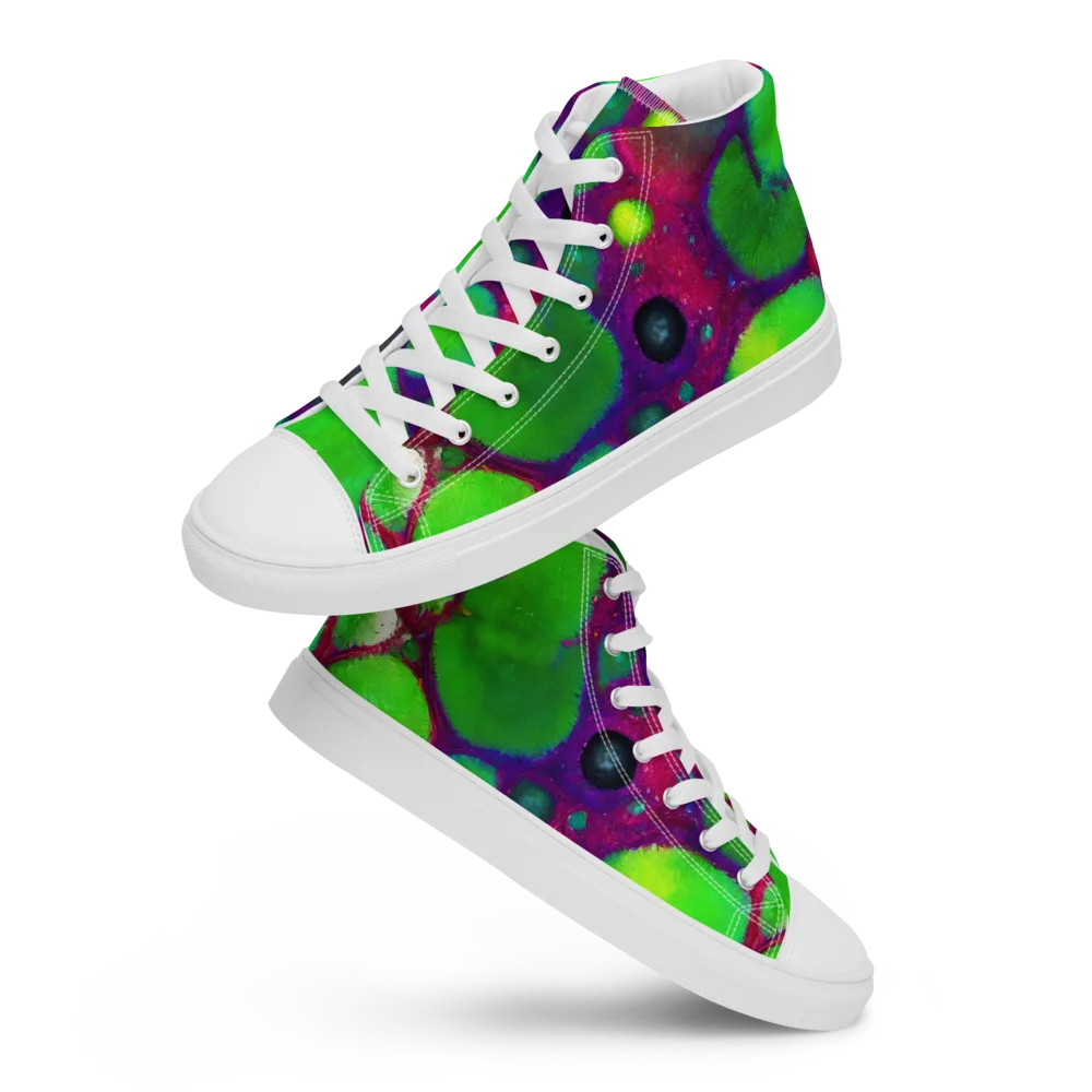 Elegant, Artstation, Matte Painting on Men's High Top Canvas Shoes — Front