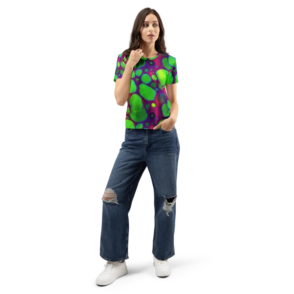 Elegant, Artstation, Matte Painting on Women's Crew Neck T-Shirt — Front