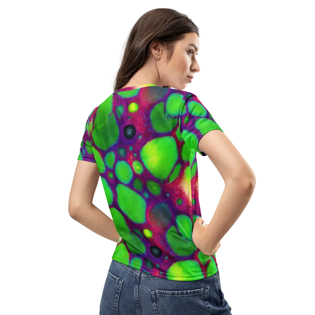 Elegant, Artstation, Matte Painting on Women's Crew Neck T-Shirt — Back