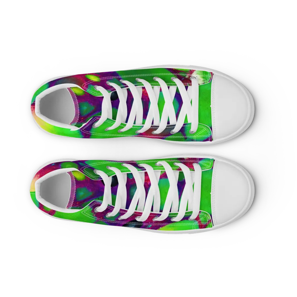 Elegant, Artstation, Matte Painting on Women's High Top Canvas Shoes — Front