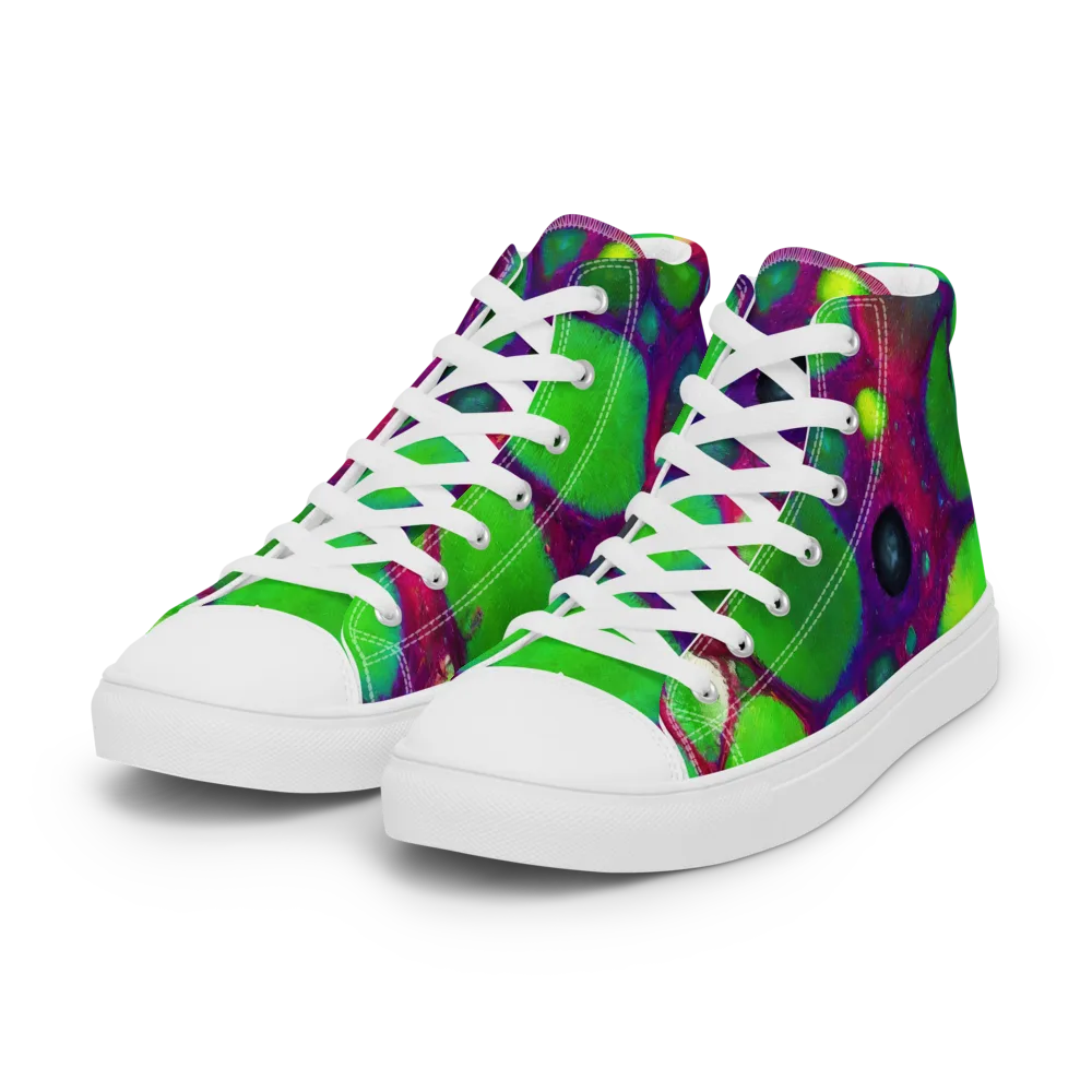 Elegant, Artstation, Matte Painting on Women's High Top Canvas Shoes — Left Front