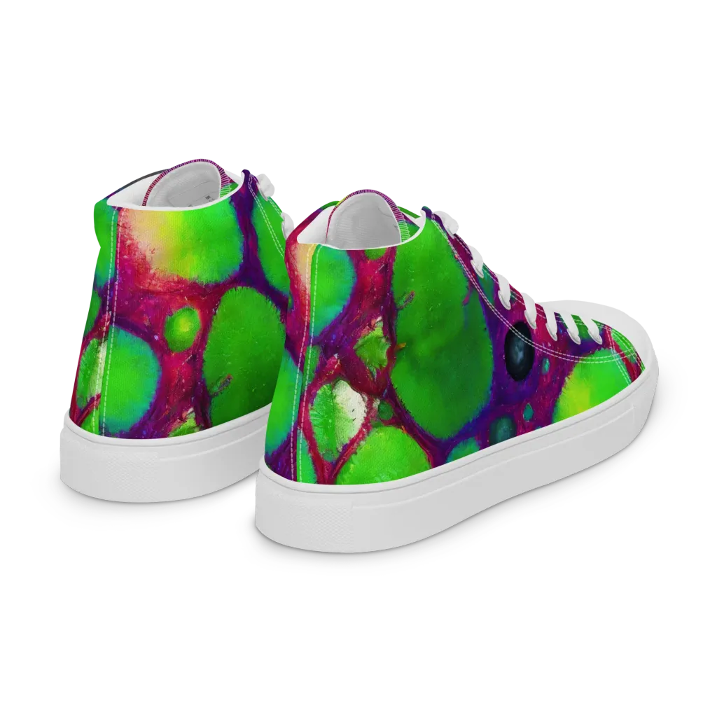 Elegant, Artstation, Matte Painting on Women's High Top Canvas Shoes — Right Back