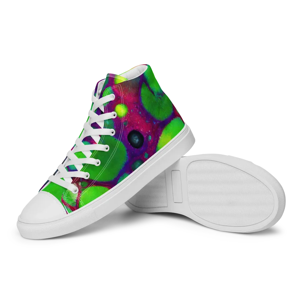 Elegant, Artstation, Matte Painting on Women's High Top Canvas Shoes — Left