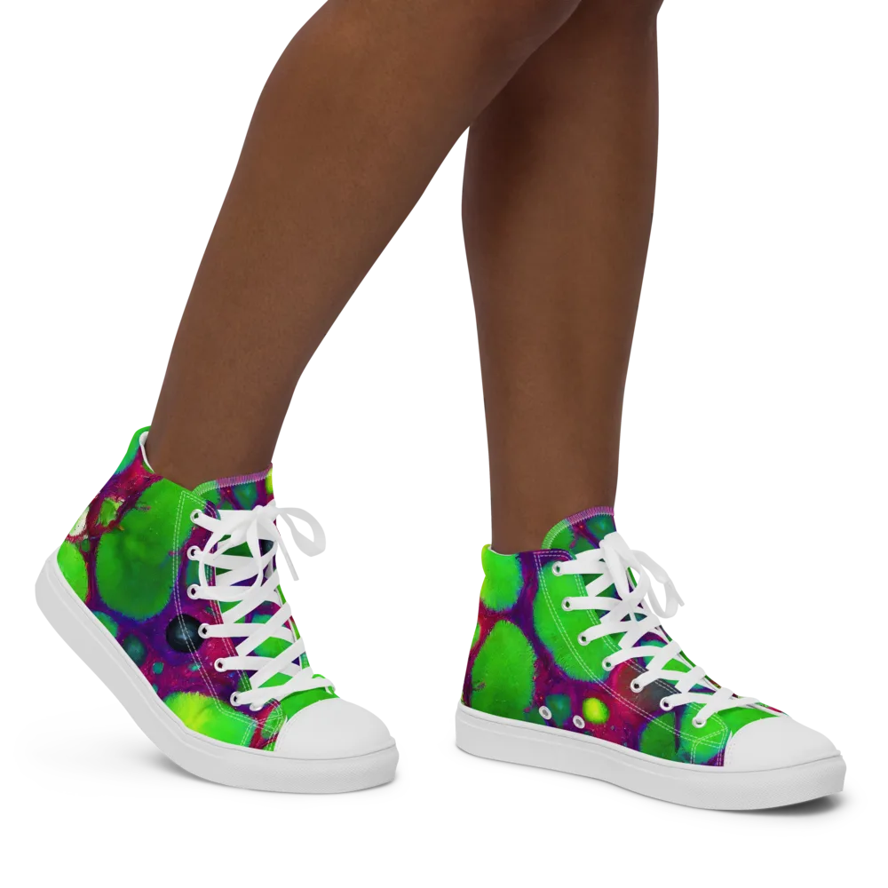 Elegant, Artstation, Matte Painting on Women's High Top Canvas Shoes — Right
