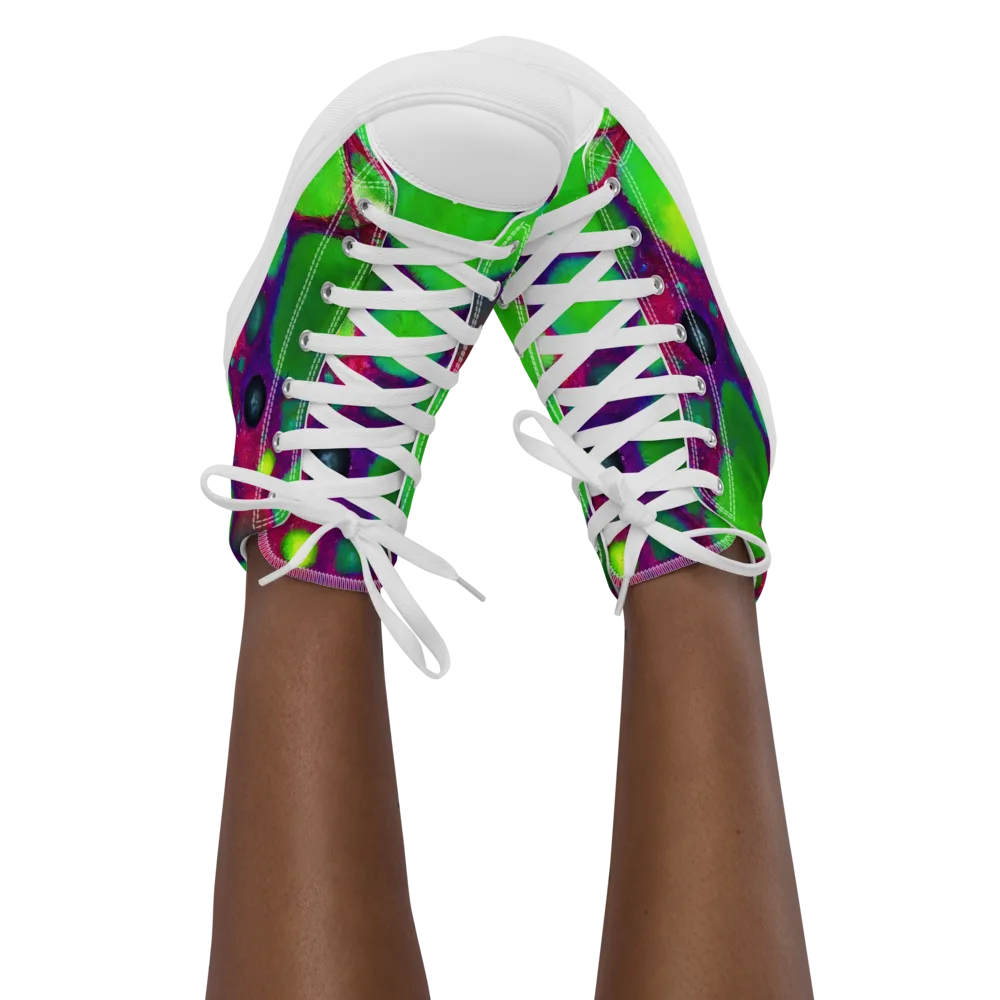 Elegant, Artstation, Matte Painting on Women's High Top Canvas Shoes — Front