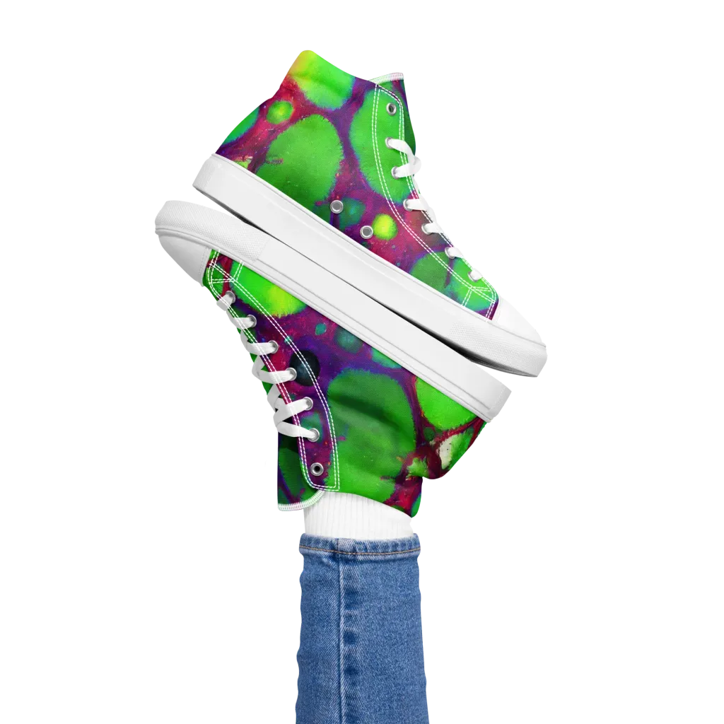 Elegant, Artstation, Matte Painting on Women's High Top Canvas Shoes — Left
