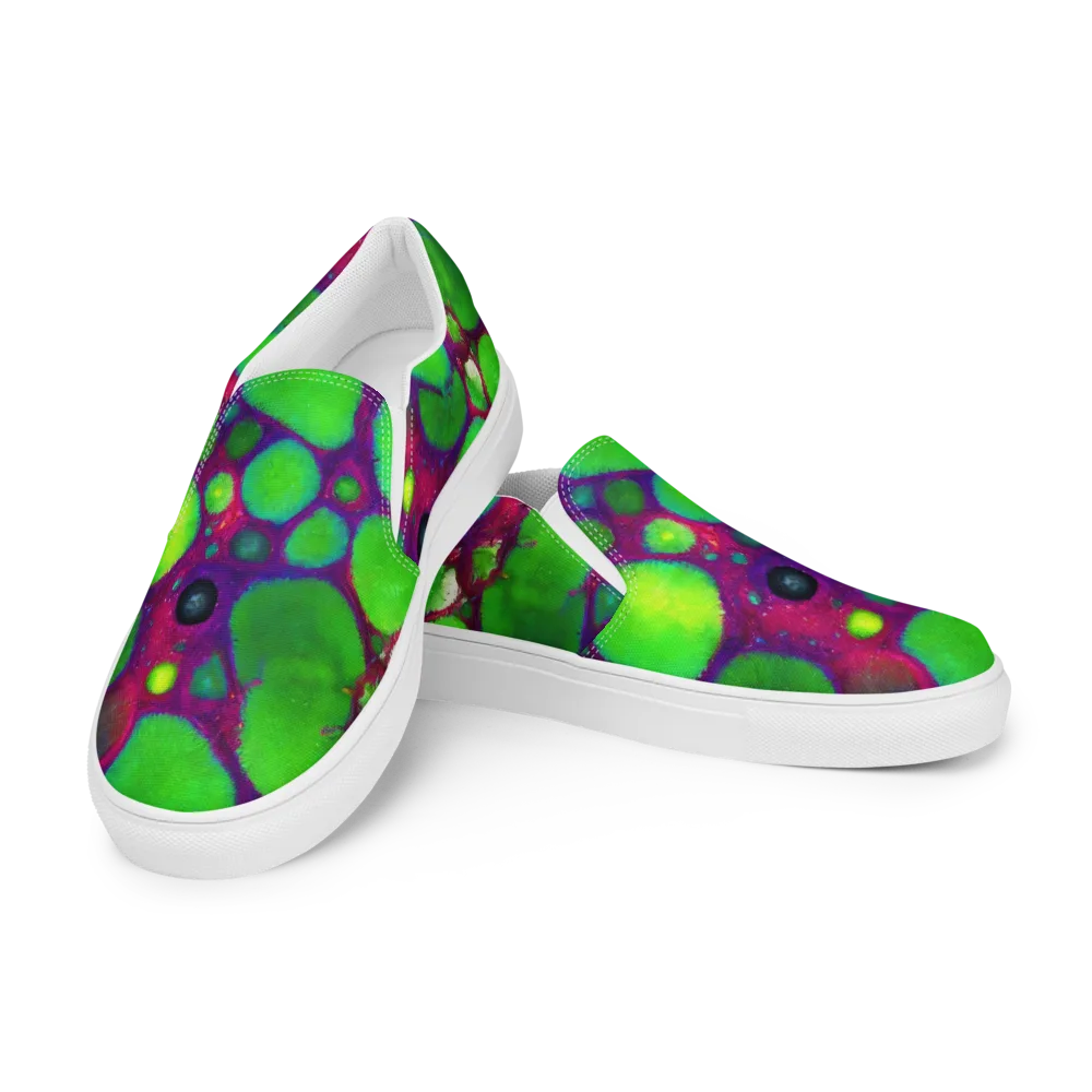 Elegant, Artstation, Matte Painting on Men's Slip-On Canvas Shoes — Left Front