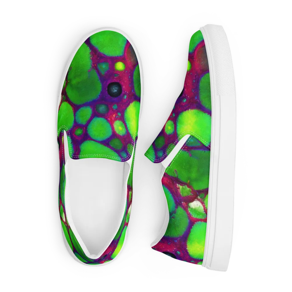 Elegant, Artstation, Matte Painting on Men's Slip-On Canvas Shoes — Front