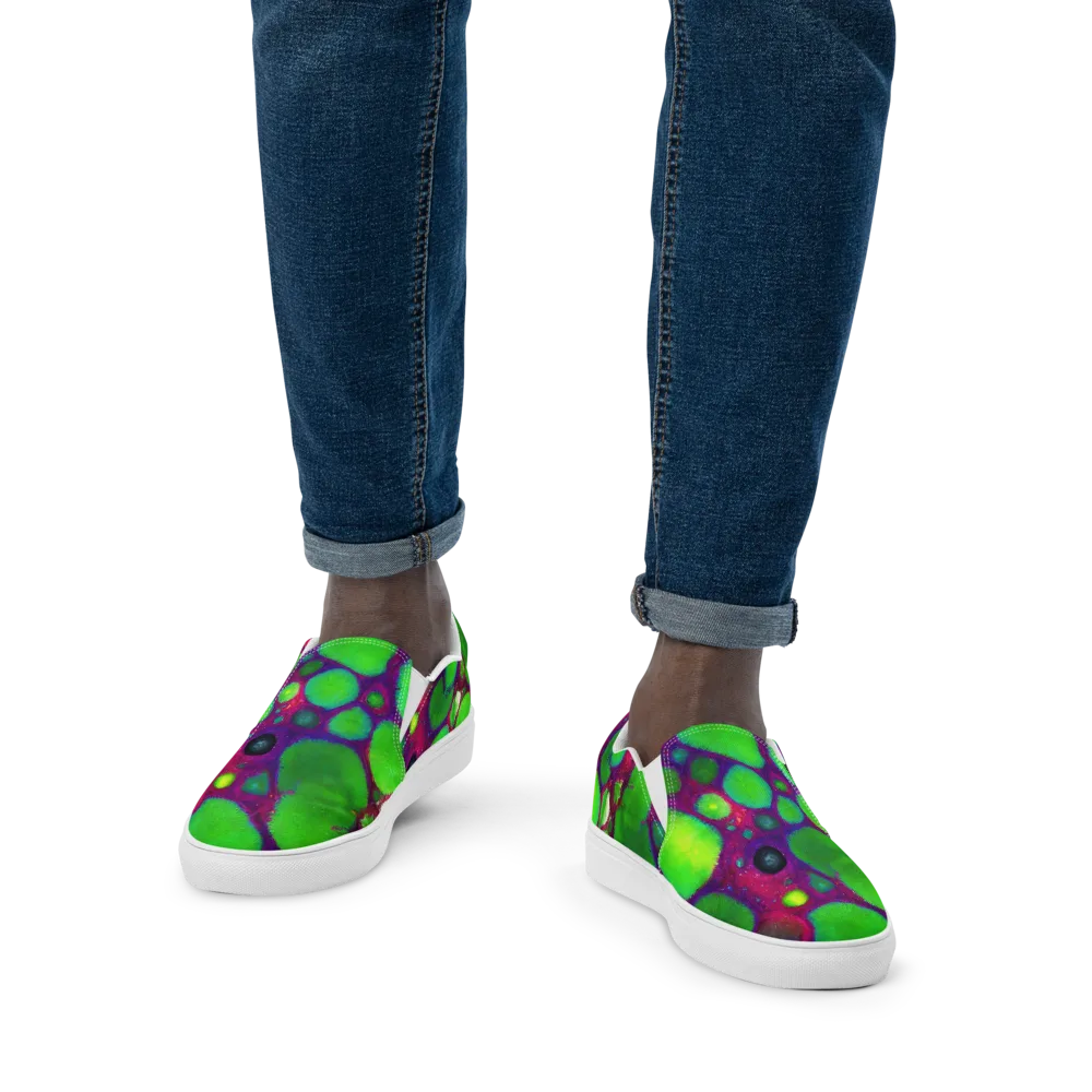 Elegant, Artstation, Matte Painting on Men's Slip-On Canvas Shoes — Front