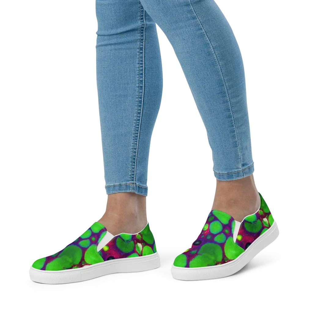 Elegant, Artstation, Matte Painting on Women's Slip-On Canvas Shoes — Front