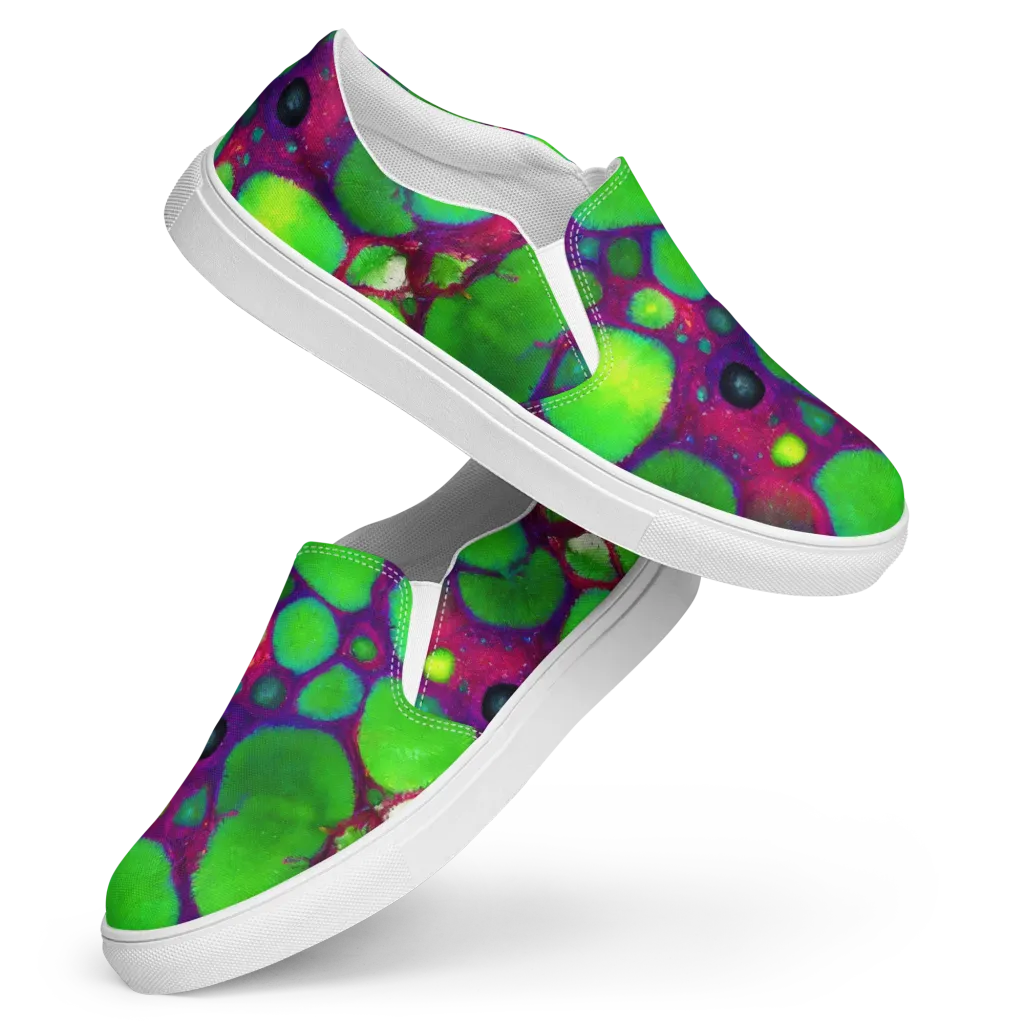 Elegant, Artstation, Matte Painting on Women's Slip-On Canvas Shoes — Front